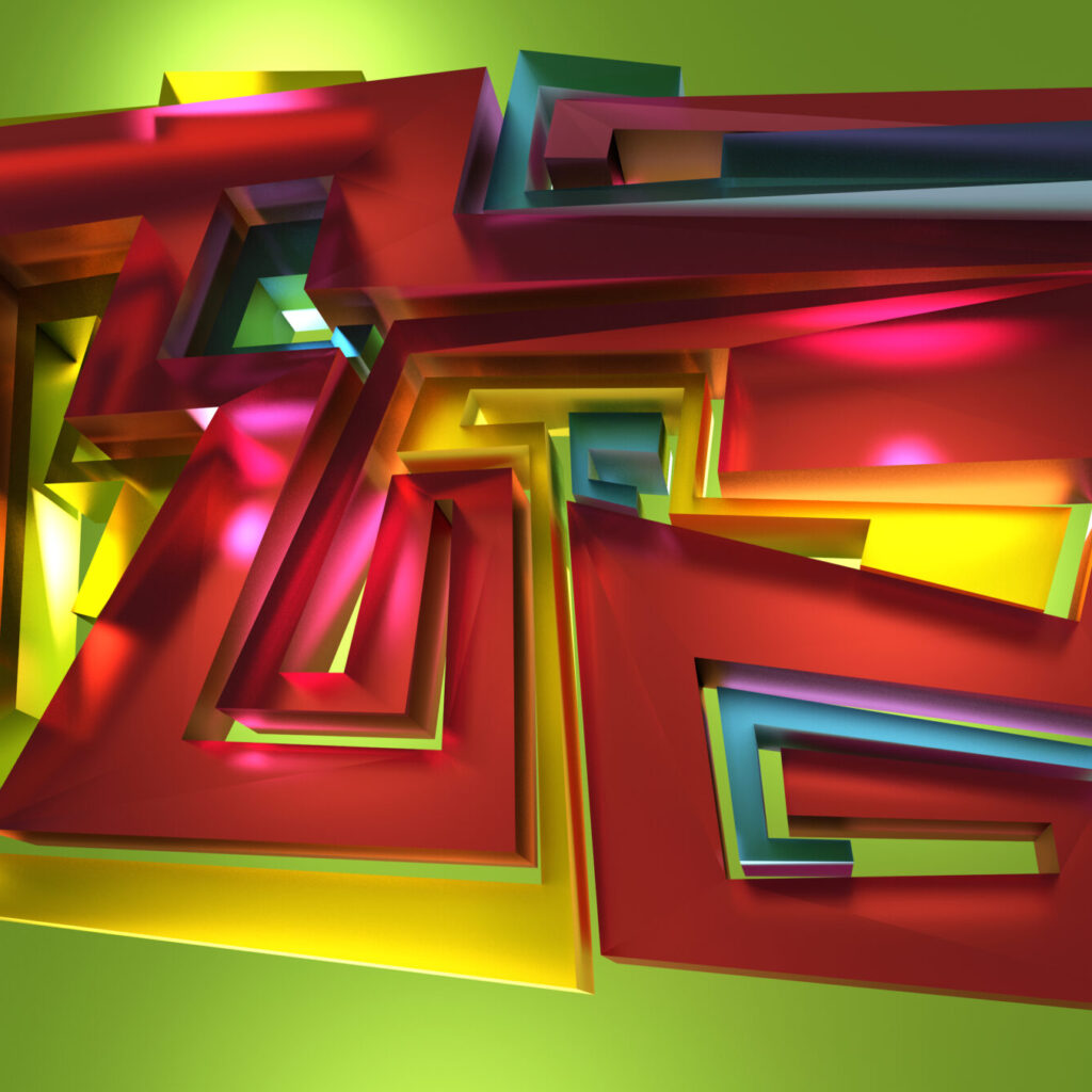 Een afbeelding van het kunstwerk Tha Maze 1 [2] (2016) van Pat Bloom