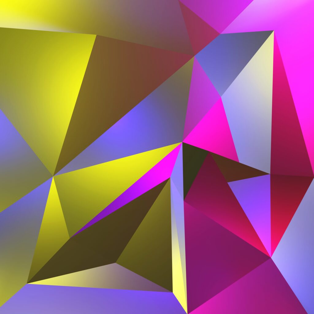 Een afbeelding van het kunstwerk Composition with Triangles [30-12-2]  (2021) van Pat Bloom